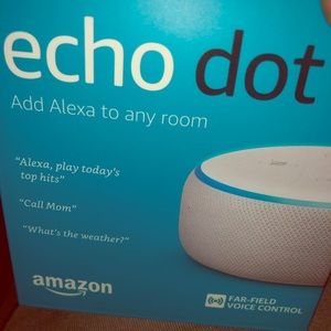 White Amazon echo dot